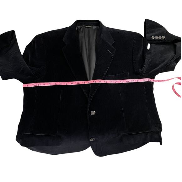 Chaps Ralph Lauren Cotton Corduroy Sport Coat Blazer Black Men's Sz 44L Classic - Picture 9 of 12